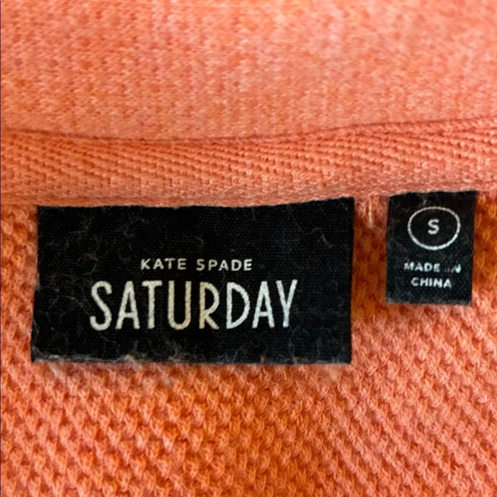 KATE SPADE‎ SATURDAY Women Small Peach Knit Cropped Top Draped Back Short Sleeve